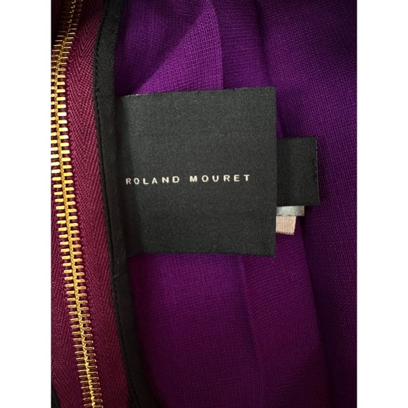 Roland Mouret Antila Purple Wool Crepe Limited Edition Dress US 10 Dry Cleaned - Picture 15 of 16